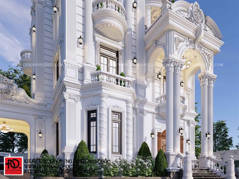 Công ty TNHH Kiến trúc Xây dựng Đoàn Anh Quốc - Công ty xây dựng uy tín Bình Thuận thiết kế lâu đài tân cổ điển Pháp tuyệt đẹp tại Phan Thiết